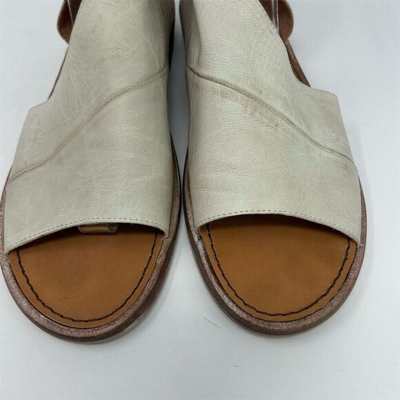 Free People Mont Blanc White Cream Leather Heeled Sandals Size 40 (US 10) - Picture 5 of 13